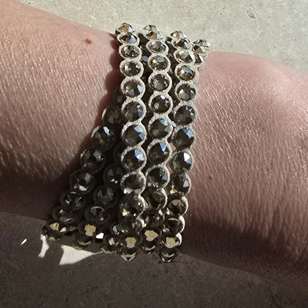 Swarovski Grey Suede Bracelet with Crystal Accents - Picture 5 of 8